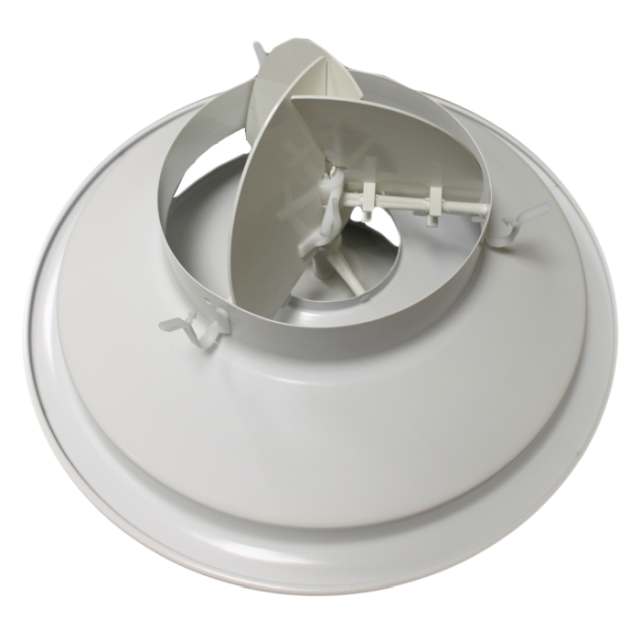 Anemostat circular D160 mm, cu interior reglabil, cu damper din ABS verso