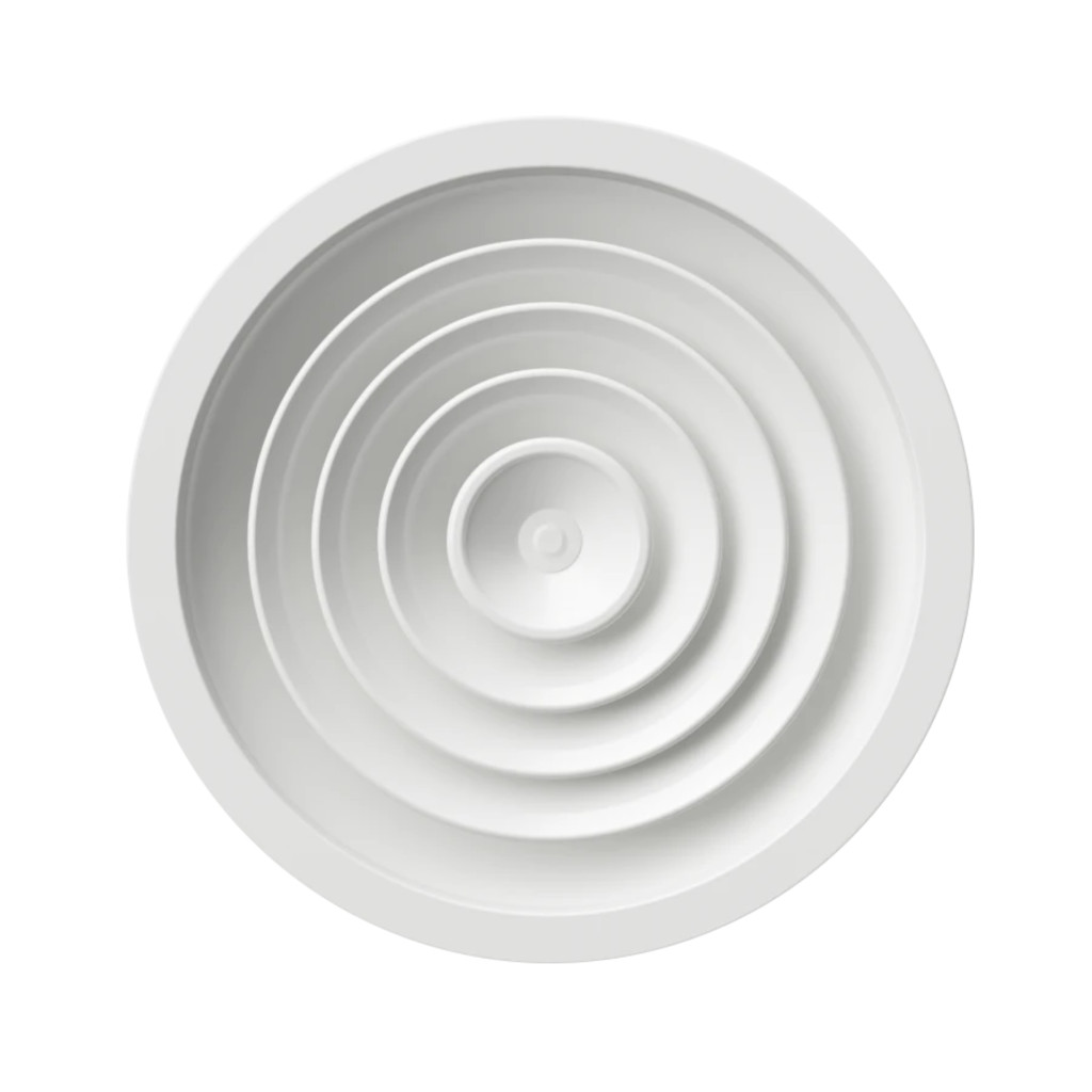 Anemostat circular cu interior fix și damper fluture