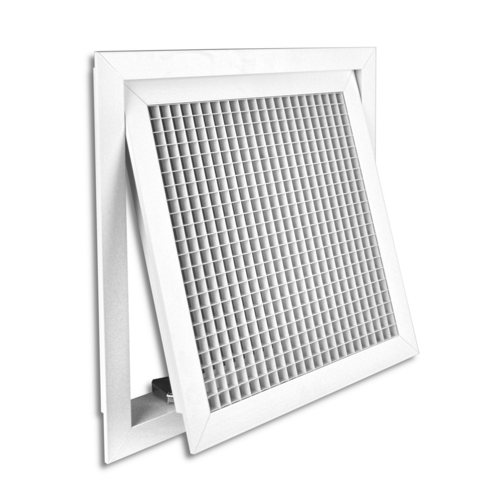 Trapă 595x595 mm (EXT), caroiaj egg, push-to-open, pentru casetă 600x600 mm