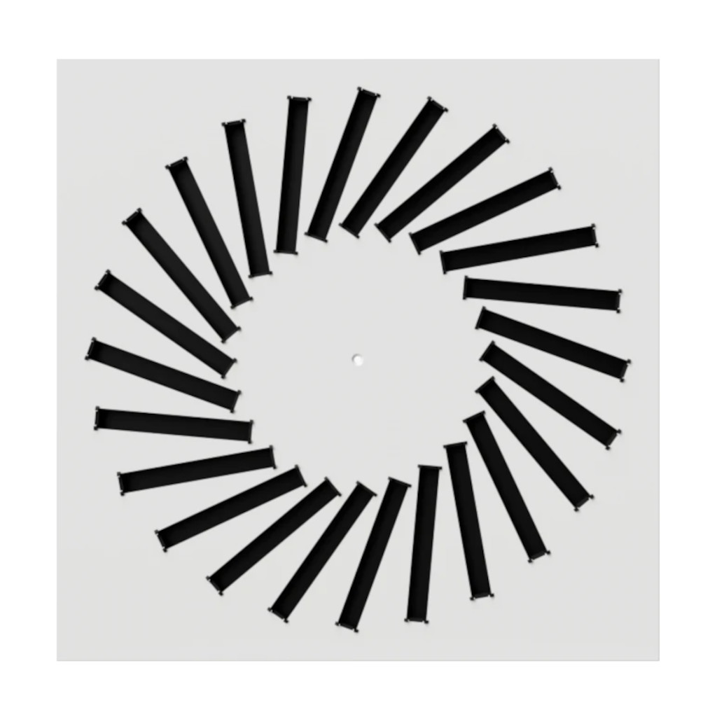 Difuzor turbionar 595x595 mm reglabil, model rotit (A), pentru casetă 600x600 mm