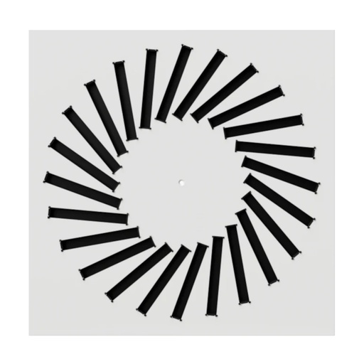 Difuzor turbionar 595x595 mm reglabil, model rotit (A), pentru casetă 600x600 mm