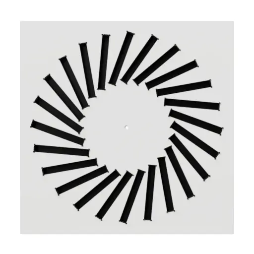 Difuzor turbionar 595x595 mm reglabil, model rotit (A), pentru casetă 600x600 mm